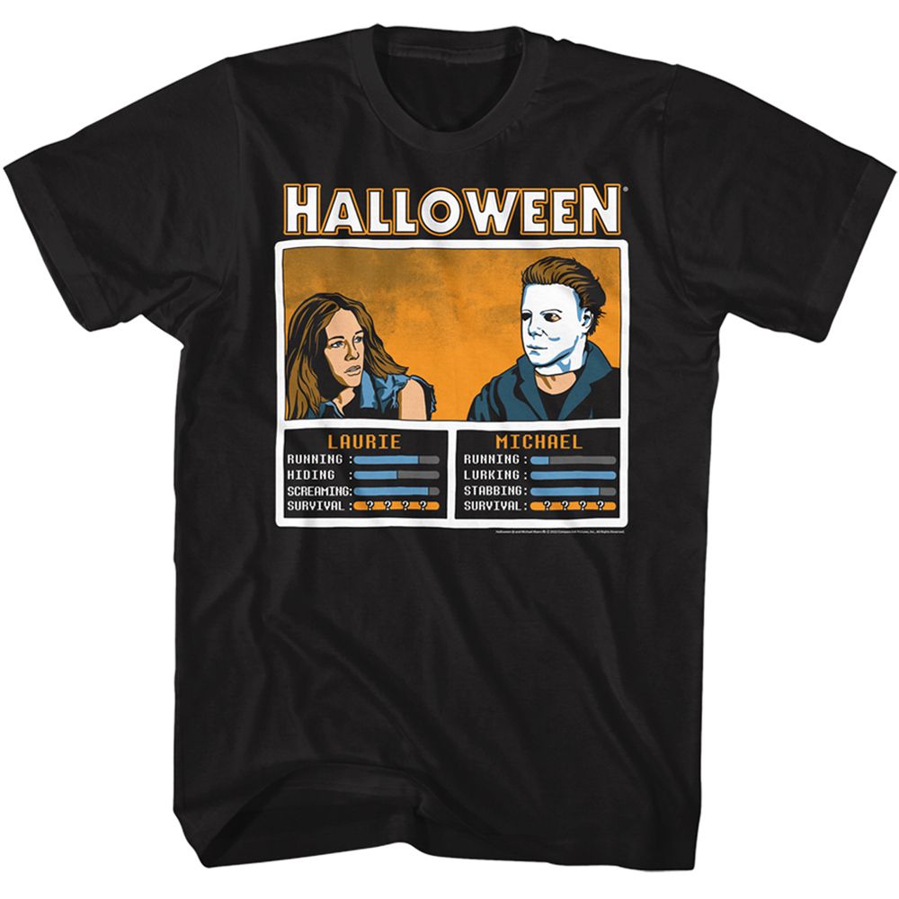 HALLOWEEN-HALLOWEEN FACE OFF NO KNIVES-BLACK ADULT S/S TSHIRT