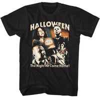 Thumbnail for HALLOWEEN-HALLOWEEN FIVE PHOTO COLLAGE-BLACK ADULT S/S TSHIRT