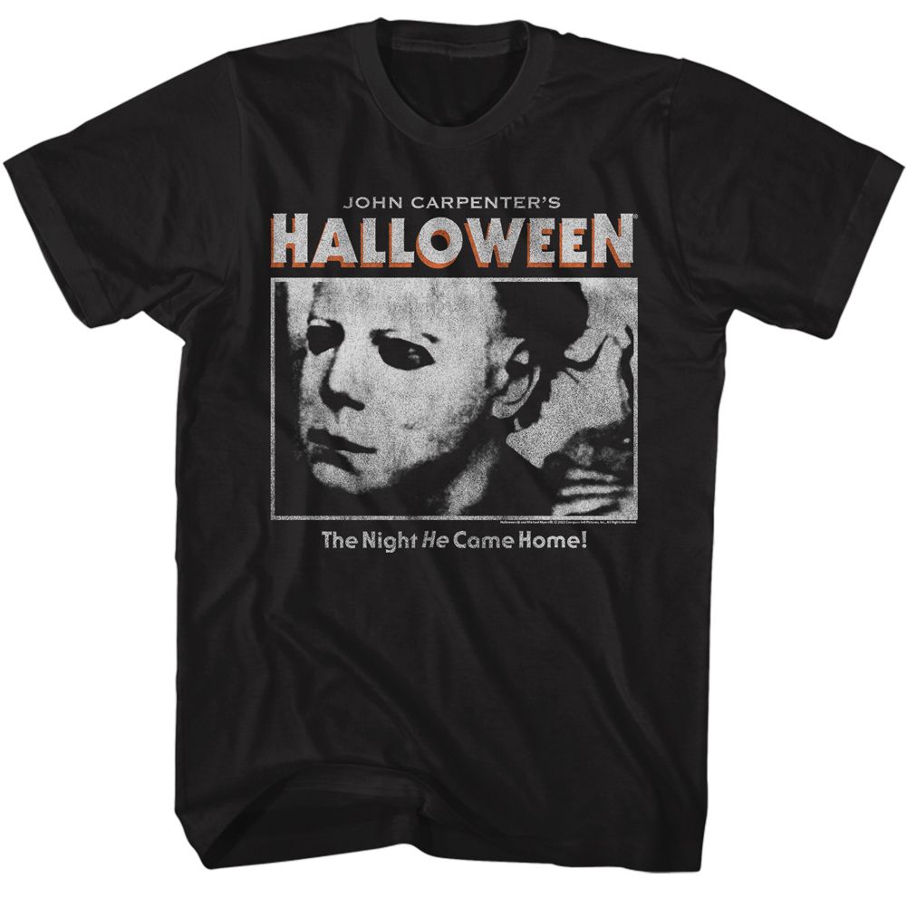 HALLOWEEN-HALLOWEEN LOGO AND PHOTO-BLACK ADULT S/S TSHIRT