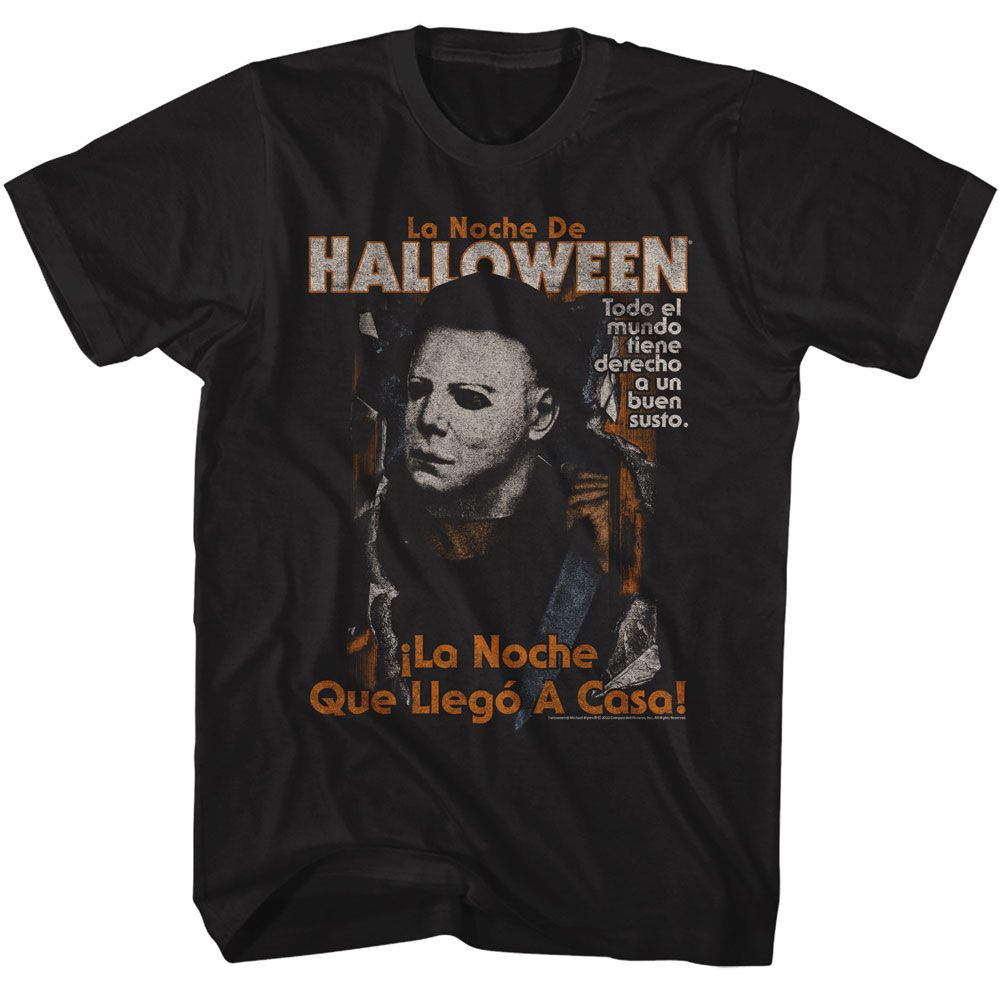 HALLOWEEN-HALLOWEEN SPANISH POSTER-BLACK ADULT S/S TSHIRT