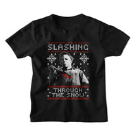 Thumbnail for HALLOWEEN-HALLOWEEN SLASHING THRU THE SNOW-BLACK TODDLER S/S TSHIRT