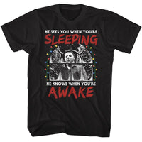 Thumbnail for HALLOWEEN-HALLOWEEN SEES YOU WHEN YOURE SLEEPING-BLACK ADULT S/S TSHIRT