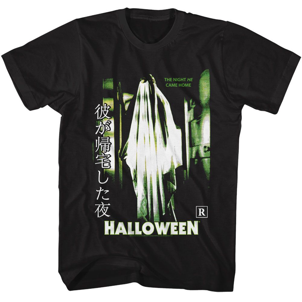 HALLOWEEN-HALLOWEEN SHEET WITH GLASSES-BLACK ADULT S/S TSHIRT