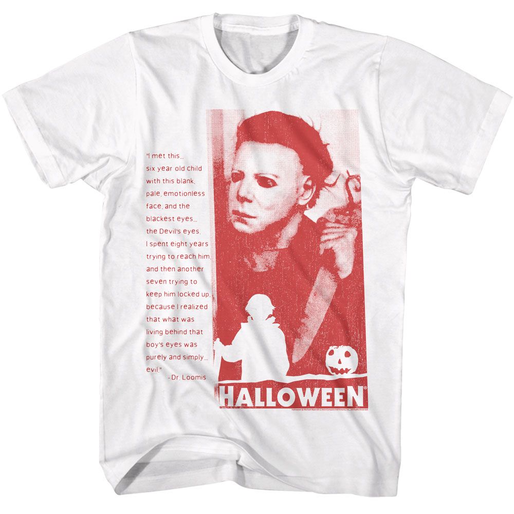 HALLOWEEN-HALLOWEEN DEVILS EYES-WHITE ADULT S/S TSHIRT