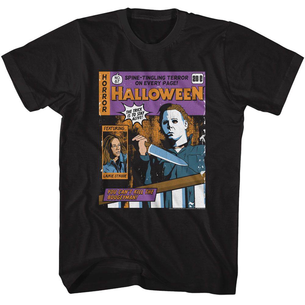 HALLOWEEN-HALLOWEEN HORROR COMIC-BLACK ADULT S/S TSHIRT