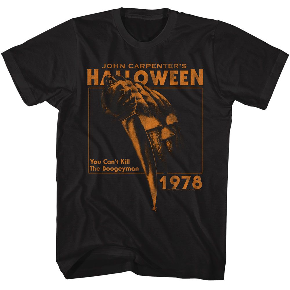 HALLOWEEN-HALLOWEEN PUMPKIN KNIFE 78-BLACK ADULT S/S TSHIRT