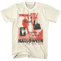 Thumbnail for HALLOWEEN-HALLOWEEN ONE GOOD SCARE HANDWRITTEN-NATURAL ADULT S/S TSHIRT