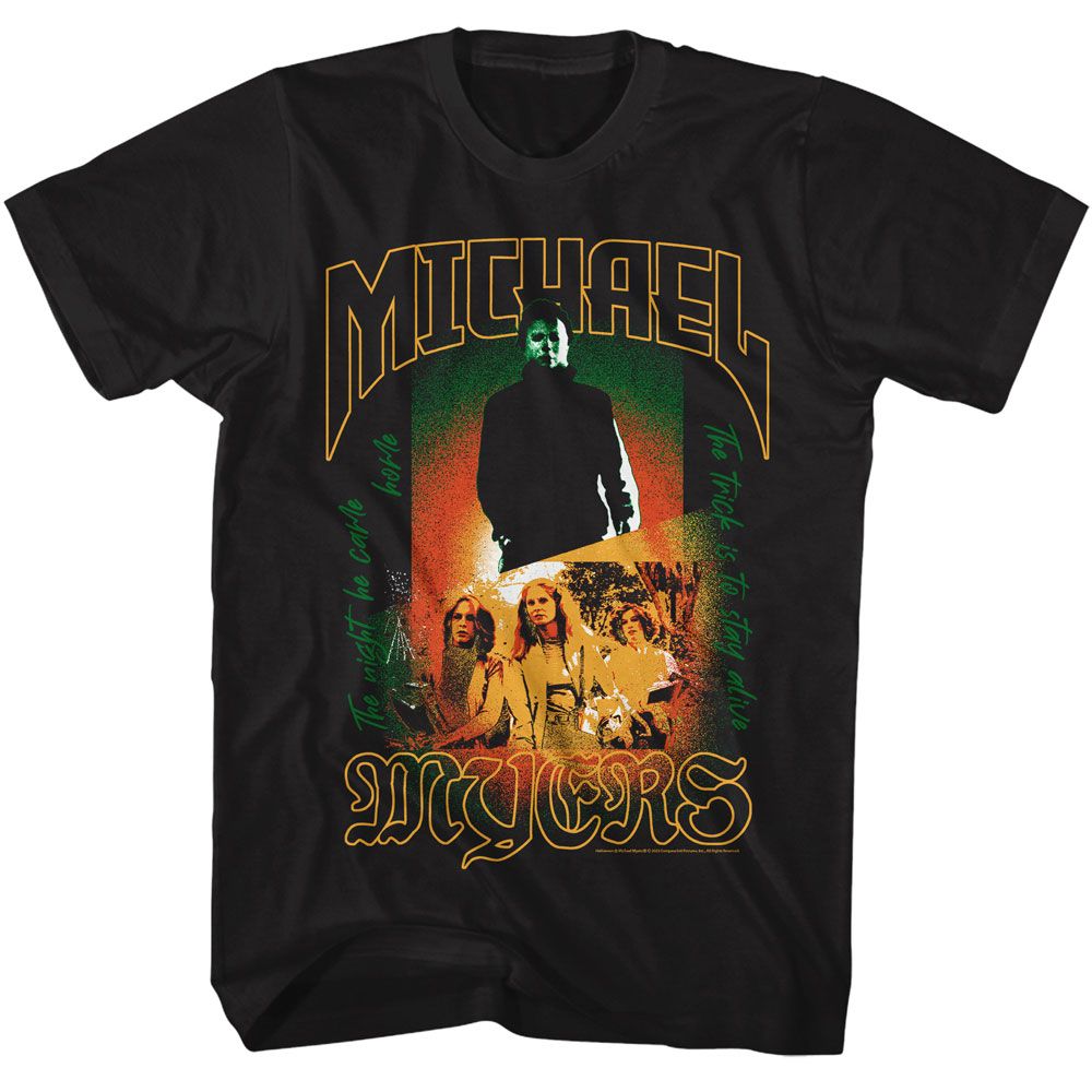 HALLOWEEN-HALLOWEEN MICHAEL MYERS V2-BLACK ADULT S/S TSHIRT