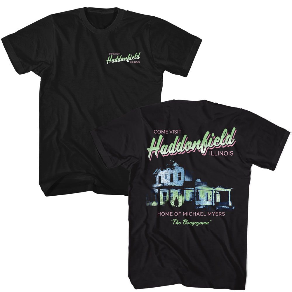 HALLOWEEN-HALLOWEEN COME VISIT-BLACK ADULT S/S TSHIRT