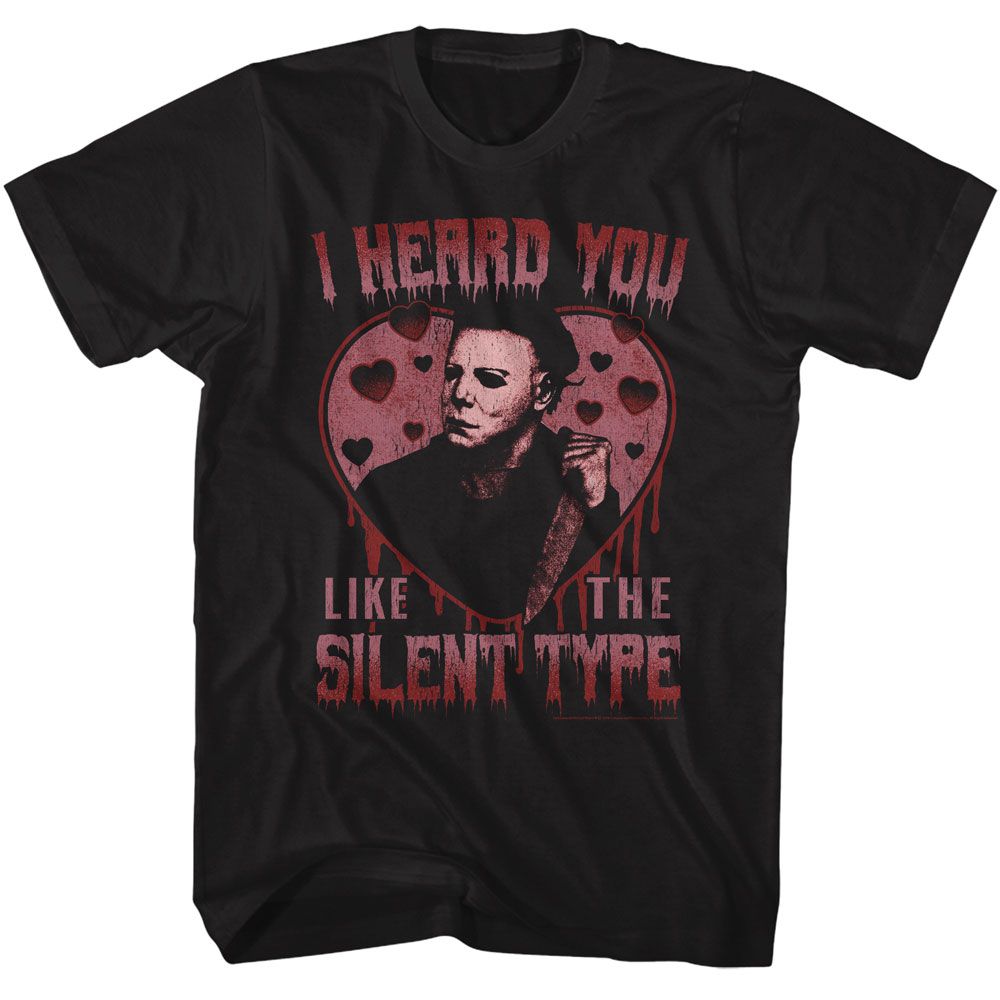 HALLOWEEN-HALLOWEEN SILENT TYPE-BLACK ADULT S/S TSHIRT