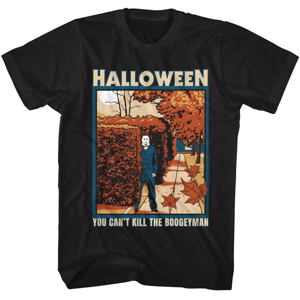 HALLOWEEN-HALLOWEEN MYERS APPEARS-BLACK ADULT S/S TSHIRT