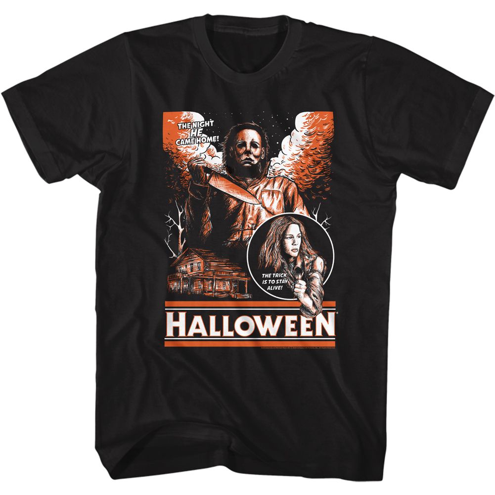 HALLOWEEN-SKETCHY AND ORANGE-BLACK ADULT S/S TSHIRT