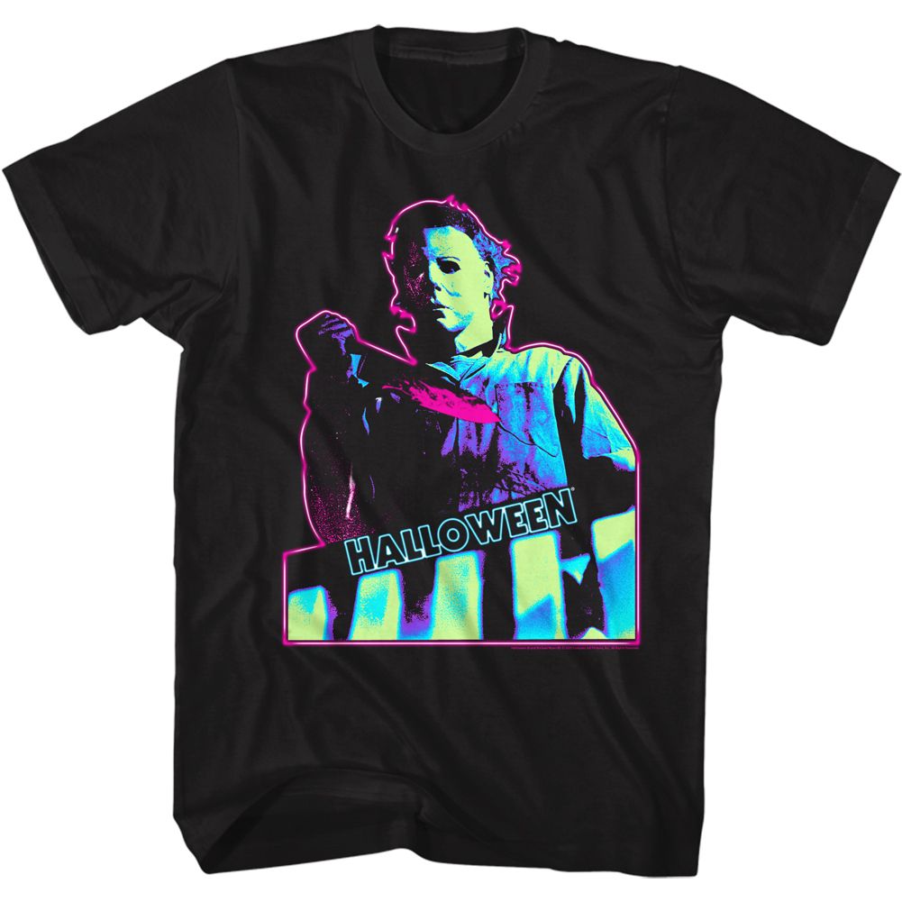HALLOWEEN-NEON KNIFE-BLACK ADULT S/S TSHIRT