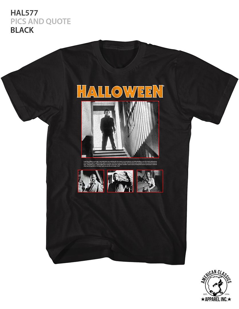 HALLOWEEN-PICS AND QUOTE-BLACK ADULT S/S TSHIRT