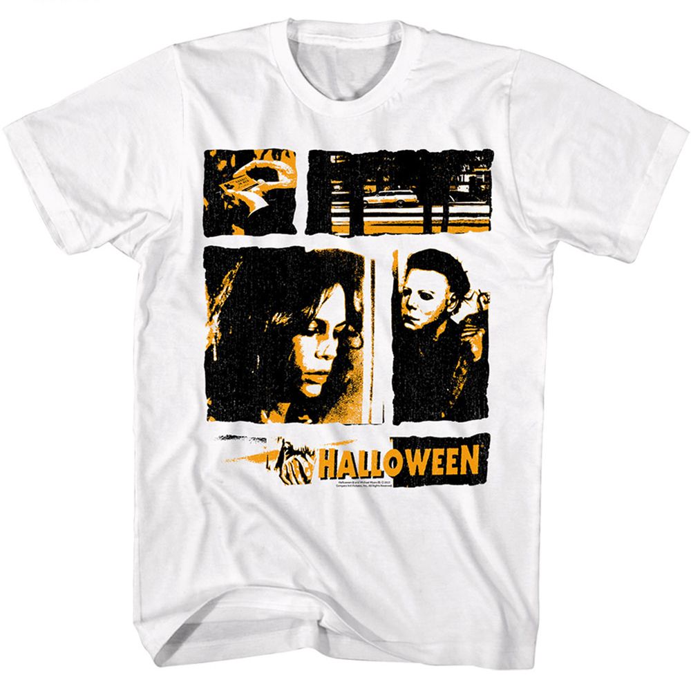 HALLOWEEN-HALLOWEEN PANELS-WHITE ADULT S/S TSHIRT