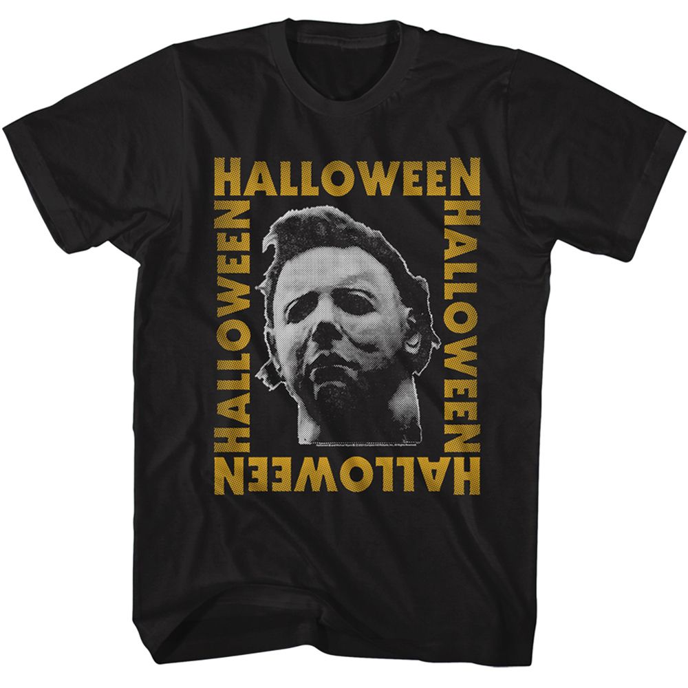 HALLOWEEN-HALLOWEEN LOGO FRAME-BLACK ADULT S/S TSHIRT