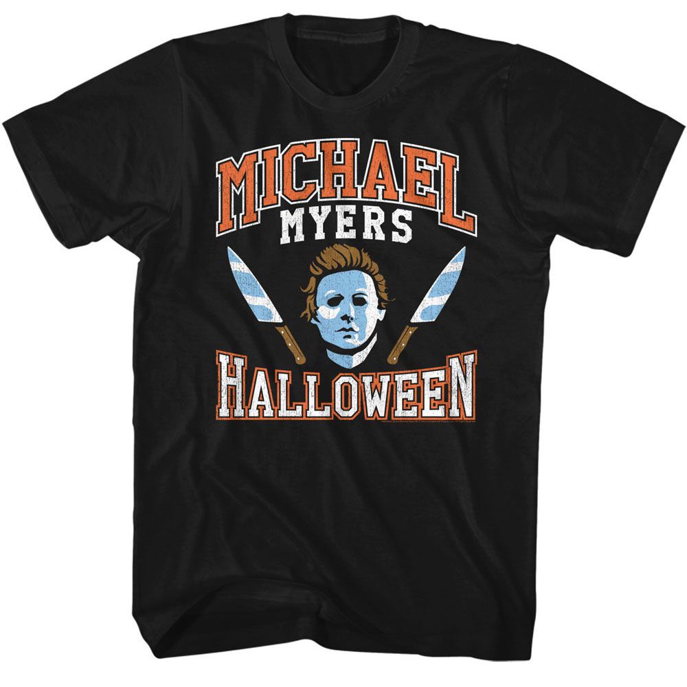 HALLOWEEN-HALLOWEEN VARSITY STYLE MICHAEL-BLACK ADULT S/S TSHIRT