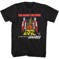 Thumbnail for HAMMER HORROR-TWINS OF EVIL POSTER-BLACK ADULT S/S TSHIRT