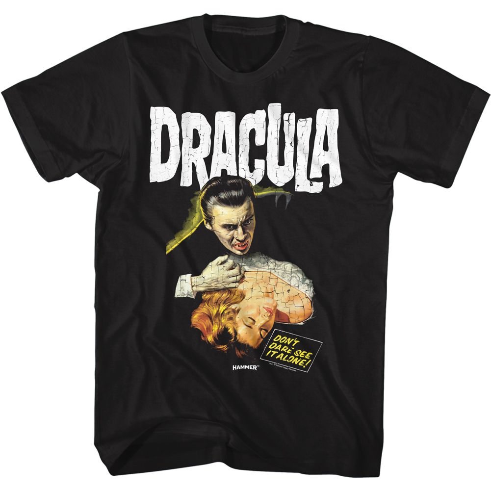 HAMMER HORROR-DRACULA AND LADY-BLACK ADULT S/S TSHIRT