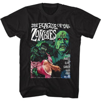 Thumbnail for HAMMER HORROR-PLAGUE OF THE ZOMBIES-BLACK ADULT S/S TSHIRT