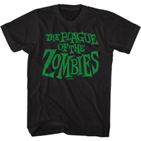 Thumbnail for HAMMER HORROR-PLAGUE OF THE ZOMBIES LOGO-BLACK ADULT S/S TSHIRT