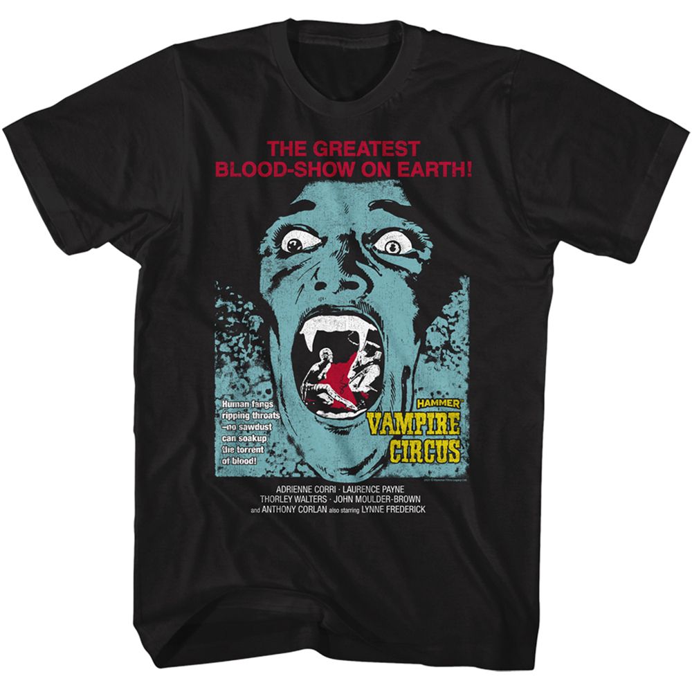 HAMMER HORROR-VAMPIRE CIRCUS MOTH-BLACK ADULT S/S TSHIRT