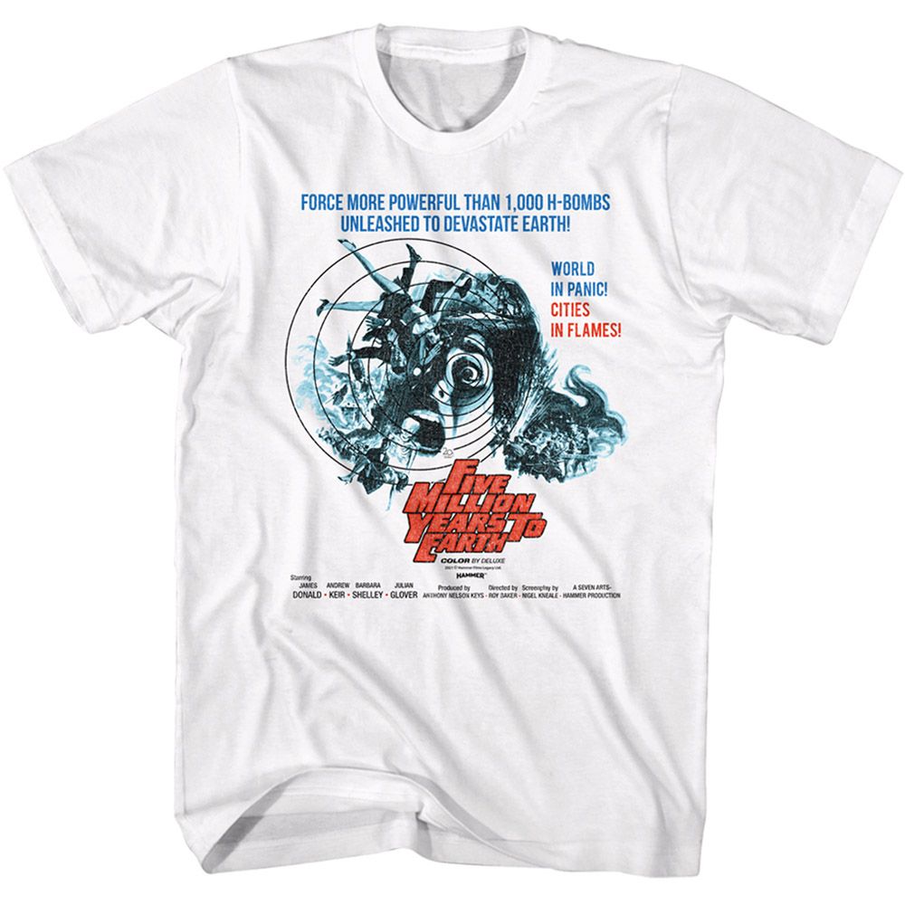 HAMMER HORROR-HAMMER HORROR FIVE MILLION YEARS-WHITE ADULT S/S TSHIRT