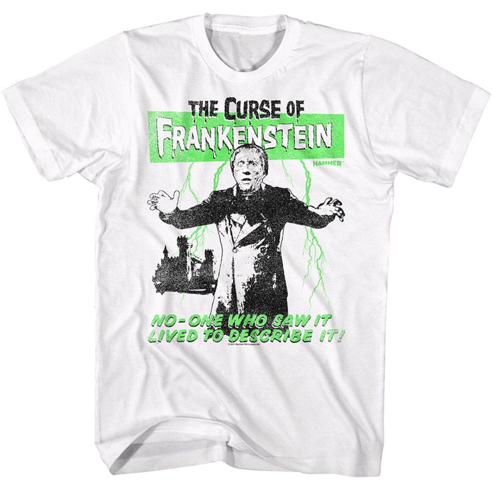 HAMMER HORROR-HAMMER HORROR CURSE OF FRANKENSTEIN-WHITE ADULT S/S TSHIRT