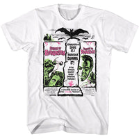 Thumbnail for HAMMER HORROR-HAMMER HORROR DRAC AND FRANK-WHITE ADULT S/S TSHIRT