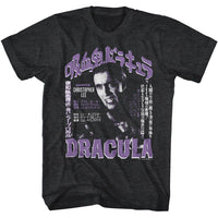 Thumbnail for HAMMER HORROR-HAMMER HORROR JPN ENG DRACULA-BLACK HEATHER ADULT S/S TSHIRT