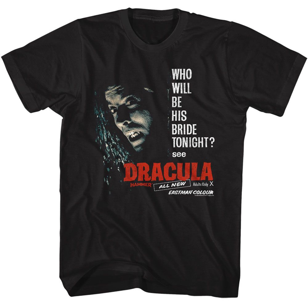 HAMMER HORROR-HAMMER HORROR BE HIS BRIDE-BLACK ADULT S/S TSHIRT