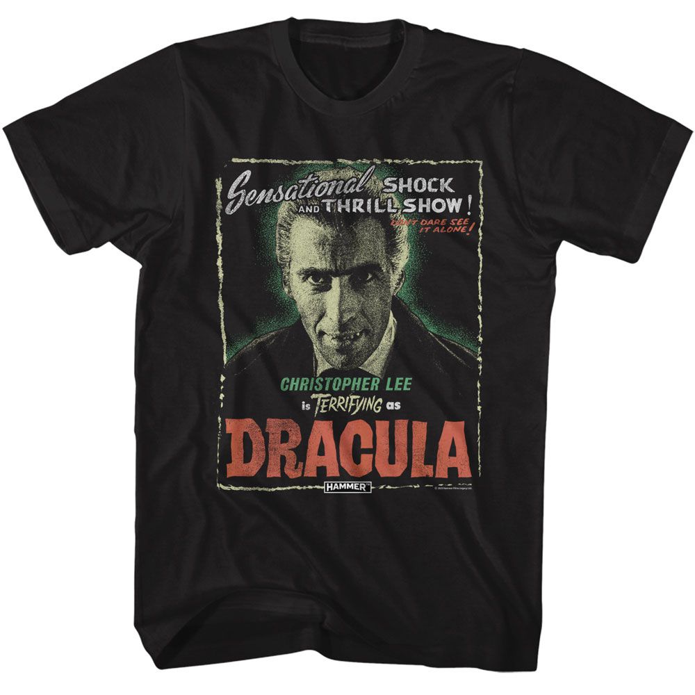 HAMMER HORROR-HAMMER HORROR LEE AS DRACULA-BLACK ADULT S/S TSHIRT