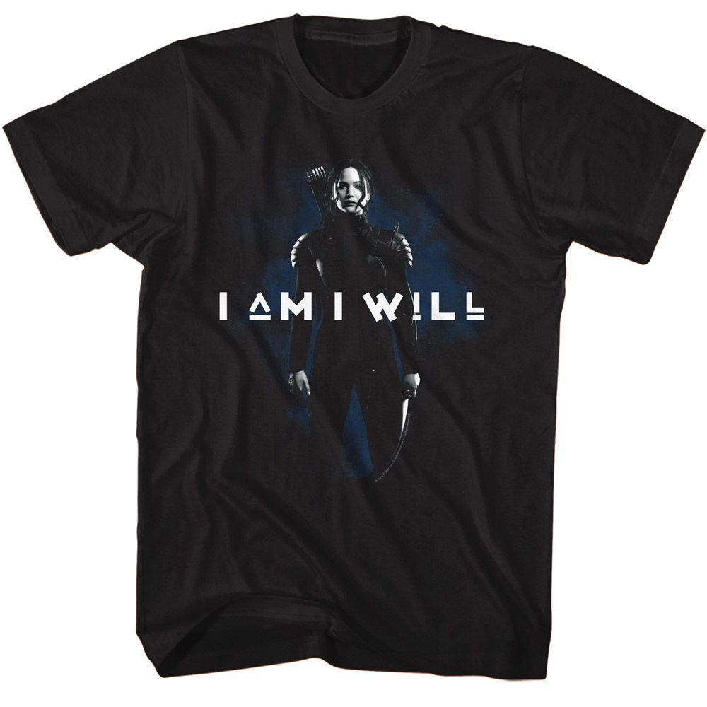 HUNGER GAMES-HUNGER GAMES I AM I WILL-BLACK ADULT S/S TSHIRT