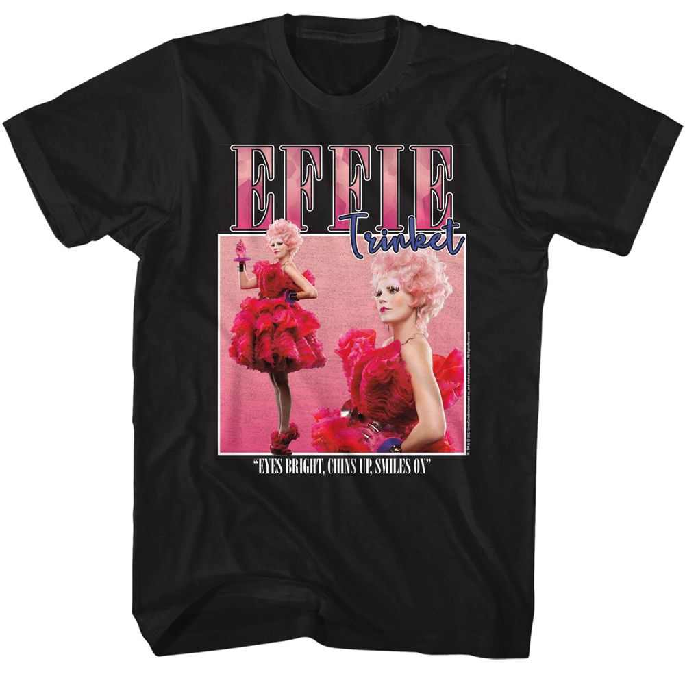HUNGER GAMES-HUNGER GAMES EFFIE TRINKET SQUARE-BLACK ADULT S/S TSHIRT
