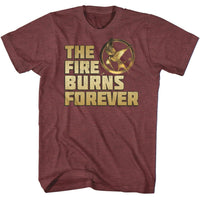 Thumbnail for HUNGER GAMES-HUNGER GAMES LET THE GAMES BEGIN-VINTAGE MAROON HEATHER ADULT S/S TSHIRT