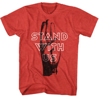 Thumbnail for HUNGER GAMES-HUNGER GAMES STAND WITH US-RED HEATHER ADULT S/S TSHIRT