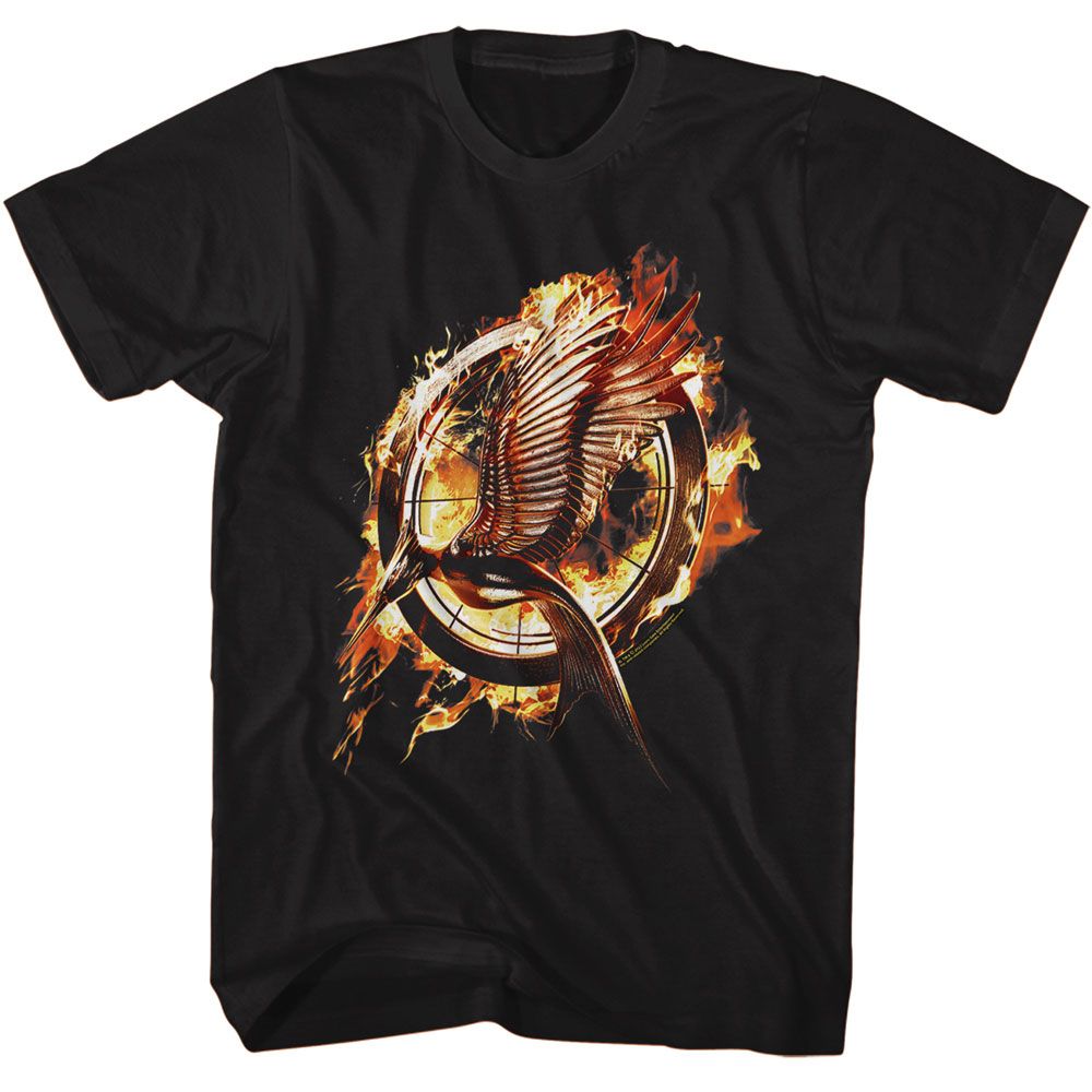 HUNGER GAMES-HUNGER GAMES CATCHING FIRE MOCKINGJAY-BLACK ADULT S/S TSHIRT