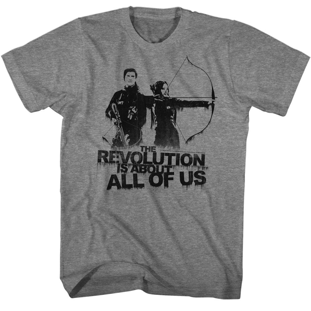 HUNGER GAMES-HUNGER GAMES ABOUT ALL OF US-GRAPHITE HEATHER ADULT S/S TSHIRT