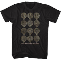 Thumbnail for HUNGER GAMES-HUNGER GAMES DISTRICT BADGES-BLACK ADULT S/S TSHIRT