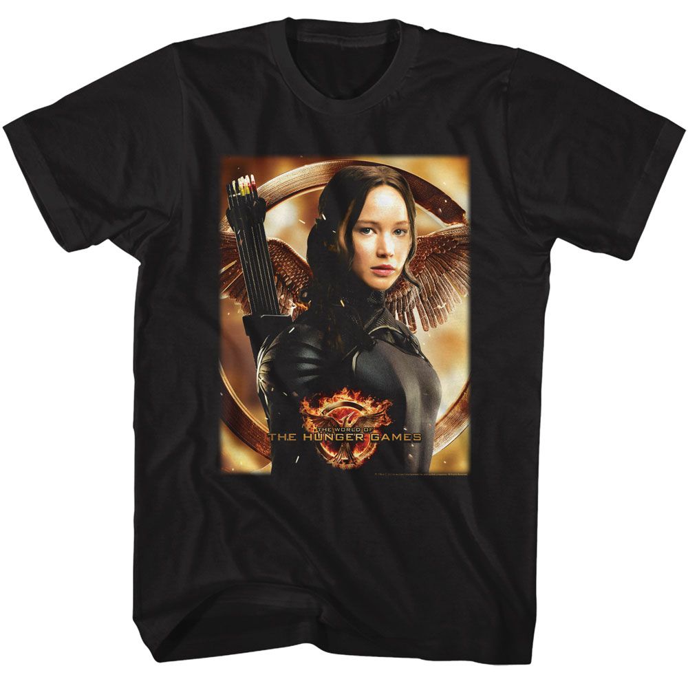 HUNGER GAMES-HUNGER GAMES KATNISS MOCKINGJAY BG-BLACK ADULT S/S TSHIRT