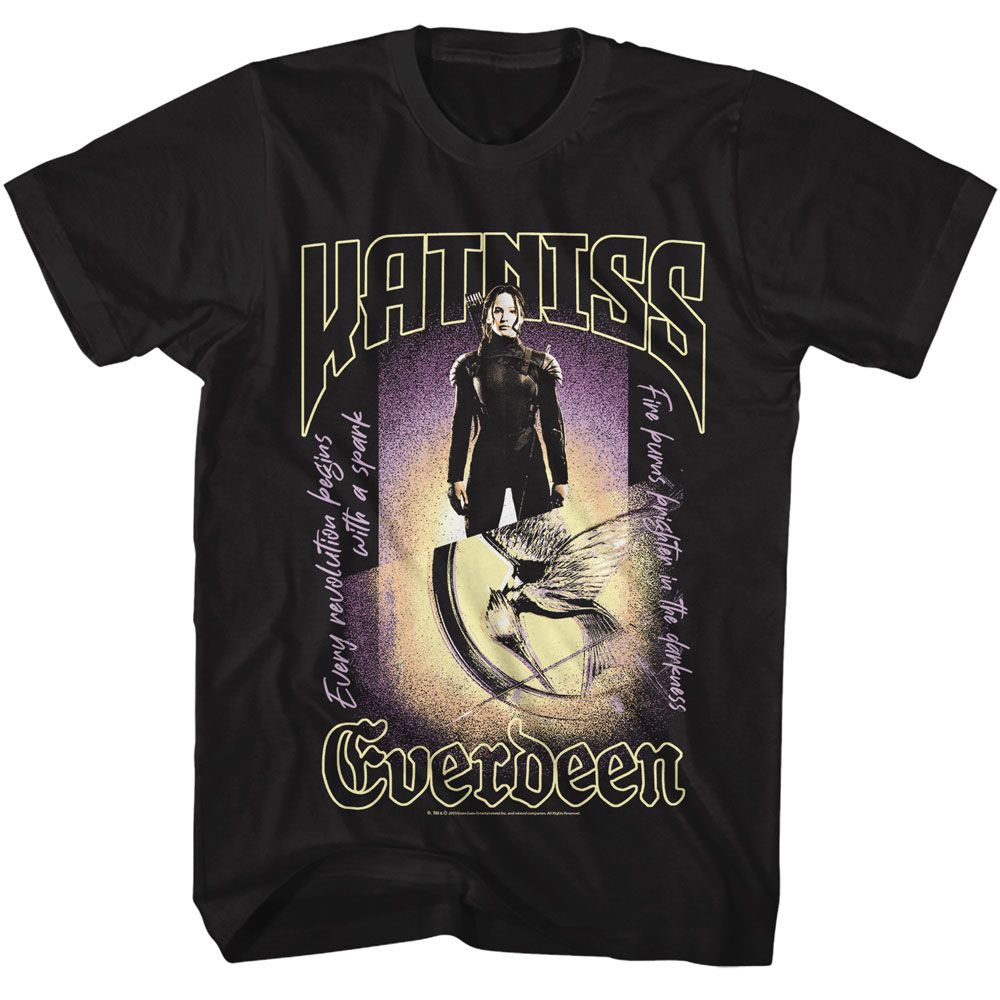 HUNGER GAMES-HUNGER GAMES KATNISS EVERDEEN-BLACK ADULT S/S TSHIRT