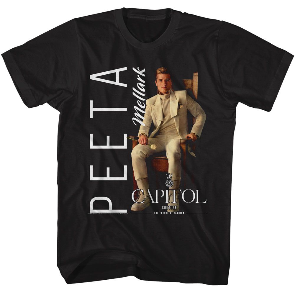 HUNGER GAMES-HUNGER GAMES CAPITOL COUTURE PEETA-BLACK ADULT S/S TSHIRT