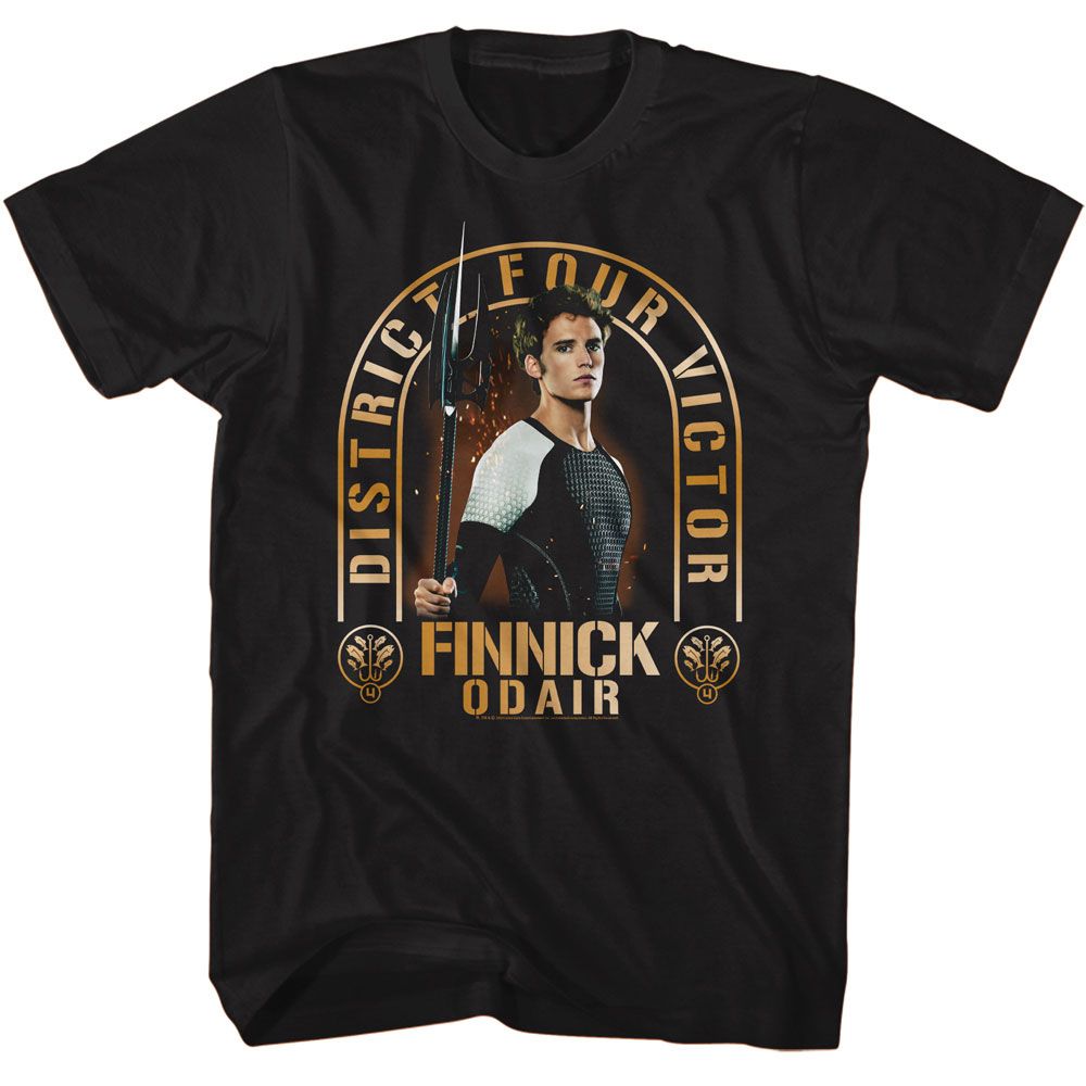 HUNGER GAMES-HUNGER GAMES DISTRICT FOUR VICTOR-BLACK ADULT S/S TSHIRT