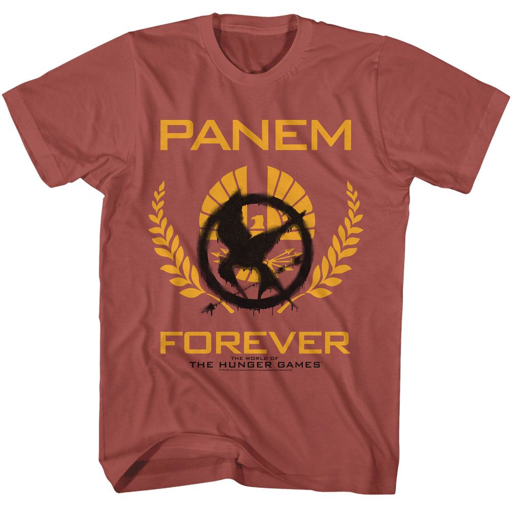 HUNGER GAMES-HUNGER GAMES MOCKINGJAY GRAFFITI-TERRACOTTA ADULT S/S TSHIRT