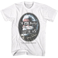 Thumbnail for HUNGER GAMES-HUNGER GAMES BURN WITH US-WHITE ADULT S/S TSHIRT