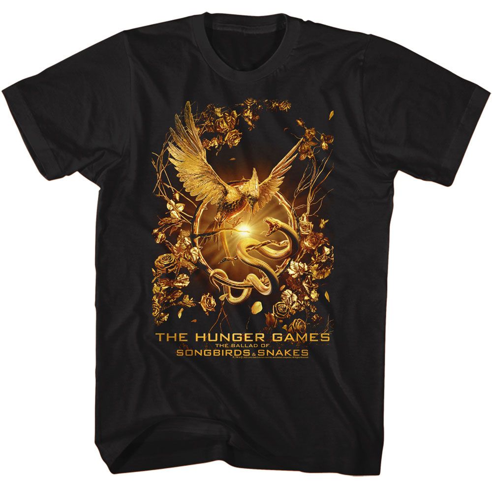 HUNGER GAMES-HUNGER GAMES SONGBIRD SNAKES POSTER-BLACK ADULT S/S TSHIRT