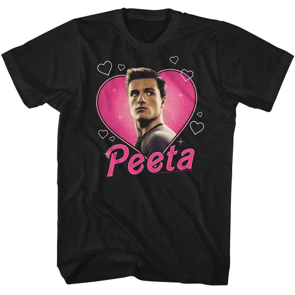 HUNGER GAMES-HUNGER GAMES PEETA HEARTTHROB-BLACK ADULT S/S TSHIRT