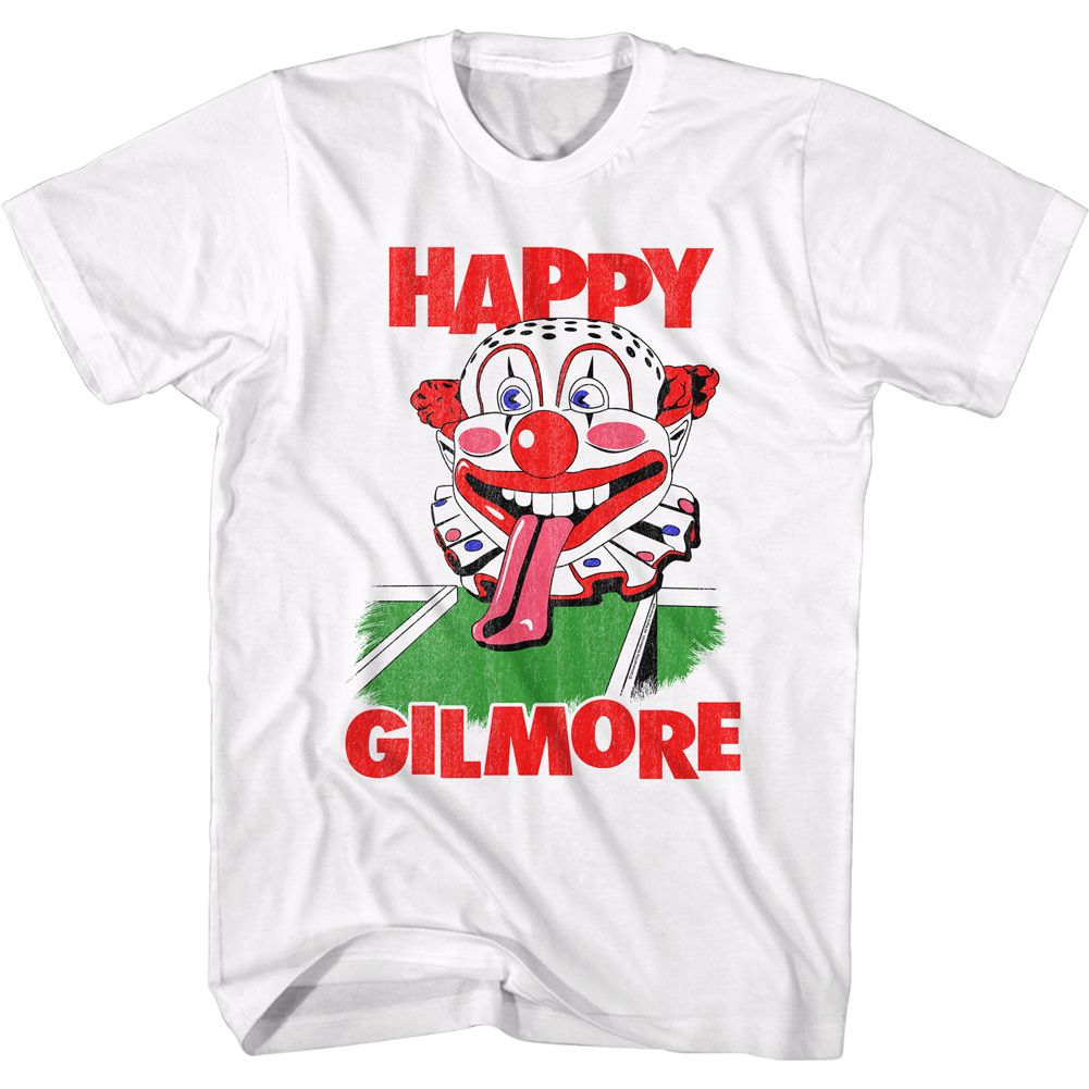 HAPPY GILMORE-CLOWN HEAD-WHITE ADULT S/S TSHIRT