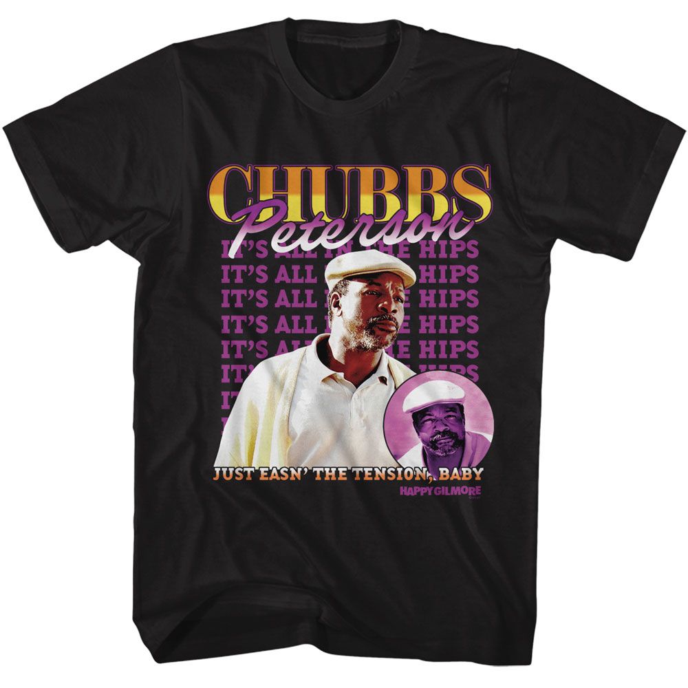 HAPPY GILMORE-HAPPY GILMORE EASN THE TENSION-BLACK ADULT S/S TSHIRT