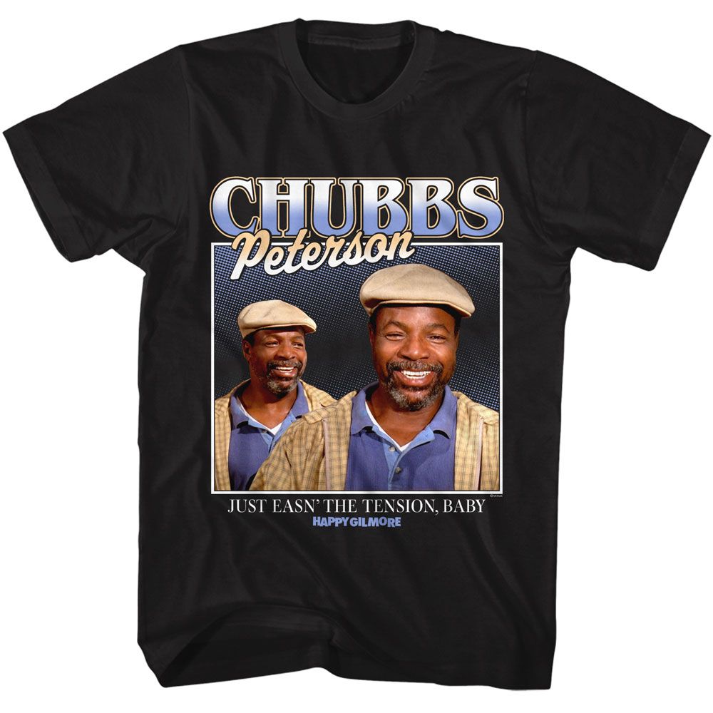 HAPPY GILMORE-HAPPY GILMORE JUST EASIN THE TENSION BABY-BLACK ADULT S/S TSHIRT